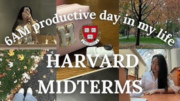 6AM HARVARD MIDTERMS VLOG 📝 super productive day in my life, study motivation, insta360 go ultra 📸
