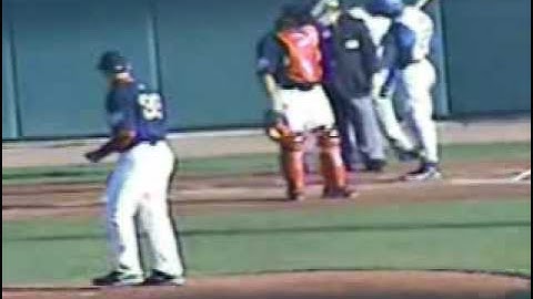 Delmon Young Throws And Hits An Umpire With His Bat