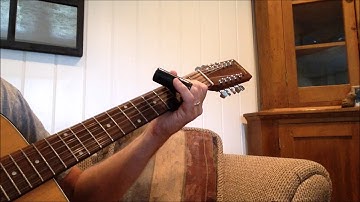 Open tuning acoustic 12 string slide guitar blues (best with ear buds).