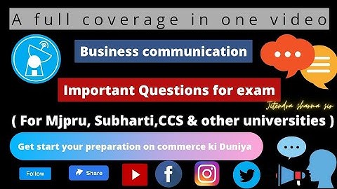 Business communication important Questions for exam || B.com. first semester  #Mjpru