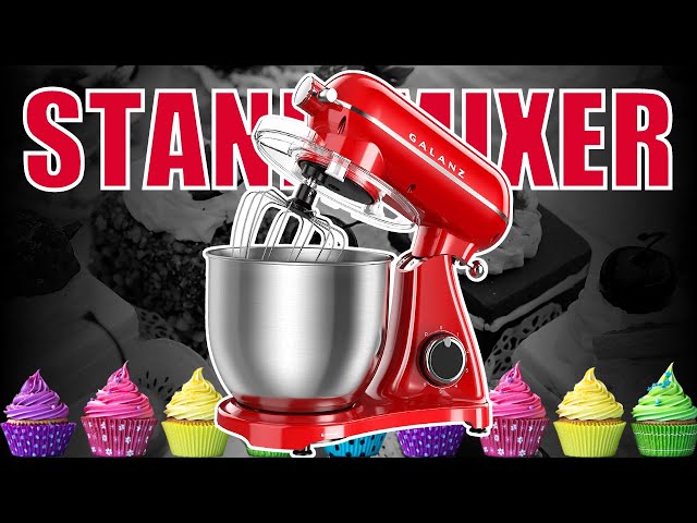 GLSM07RDR08 by Galanz - Galanz Retro Stand Mixer in Hot Rod Red