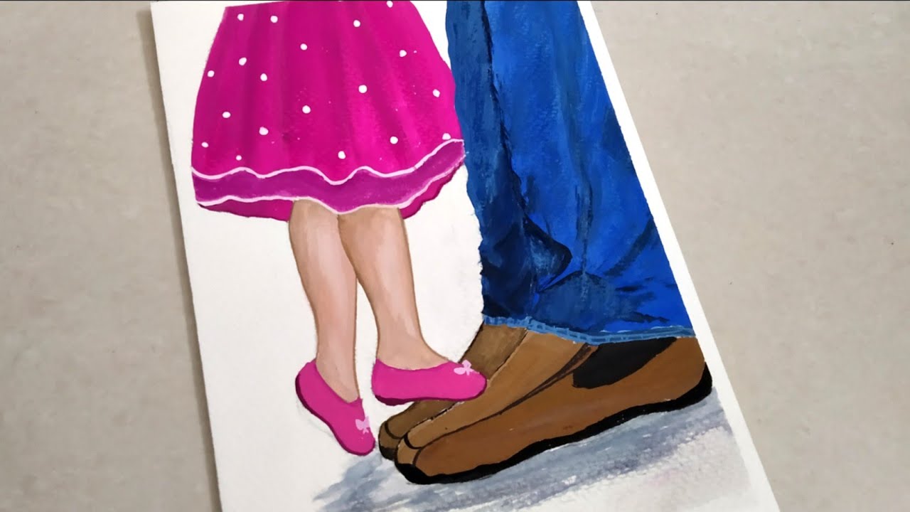 Easy Father's Day Drawing and Painting for Beginners/ How to draw ...