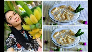 របៀបធ្វើបង្អែមចេកខ្ទិះ|Banana dessert recipe|ម្ហូបខ្មែរគ្រប់មុខ|cambodian food
