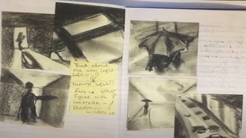 Sketchbook Tour and Charcoal Animation on Post-it notes