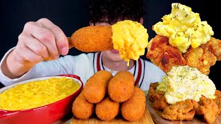 ASMR  꾸덕한 콘치즈&바사삭 김치핫도그 에그마요 순살 후라이드치킨🍗먹방~! Corn Cheese & Crispy Corn Dog Egg Mayo Chicken MuKBang! screenshot 5