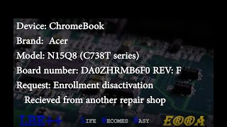 Enrollment Removing from Acer Chromebook N15Q8 (C738T series) Using ⓁⒷⒺ++ 🛠💡📌