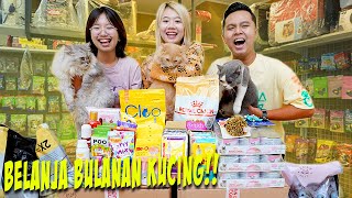 BELANJA BULANAN BUAT KUCING!! BOO, PAM PAM DAN CIKU KUCING DAPAT BANYAK MAKANAN!!