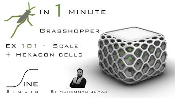 Grasshopper in 1 minute - EX 101 - Scale + Hexagon cells