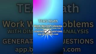 TEAS Math Work and Money Word Problem With Dimensional Analysis #craftmath #teasmath #atiteas
