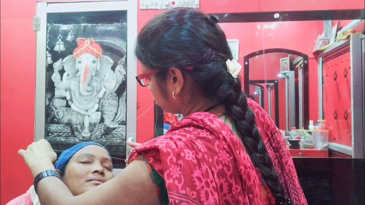 Eyebrow threading Beauty parlour vlog Beauty with nilu 🌹🥰 YouTube