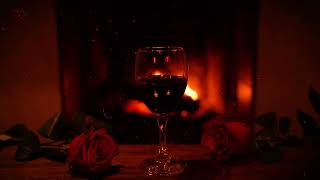 Fireplace Burning with Romantic Blues Guitar Music 💕 Perfect for Couples Date Night