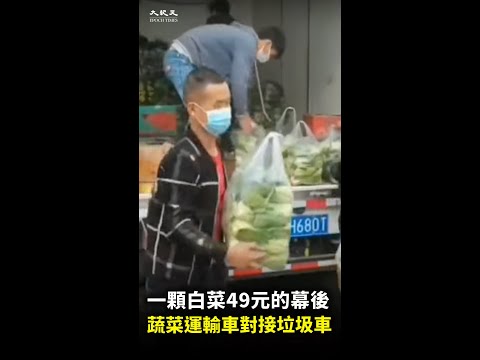 青海西宁，一颗白菜49元的幕后，蔬菜运输车对接垃圾车。#大纪元新闻 #西宁 #菜价  #shorts