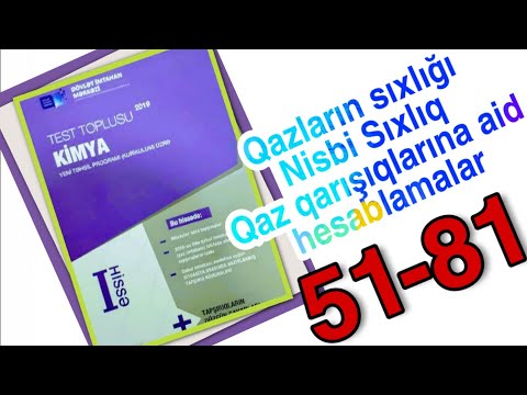 Kimya Yeni DİM test toplusu 2019 Maddə miqdarı Avoqadro qanunu Mövzu 2. No 51-81