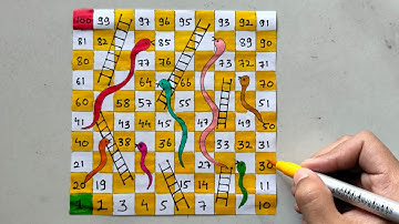 How to draw a snake and ladder game on paper// game drawing