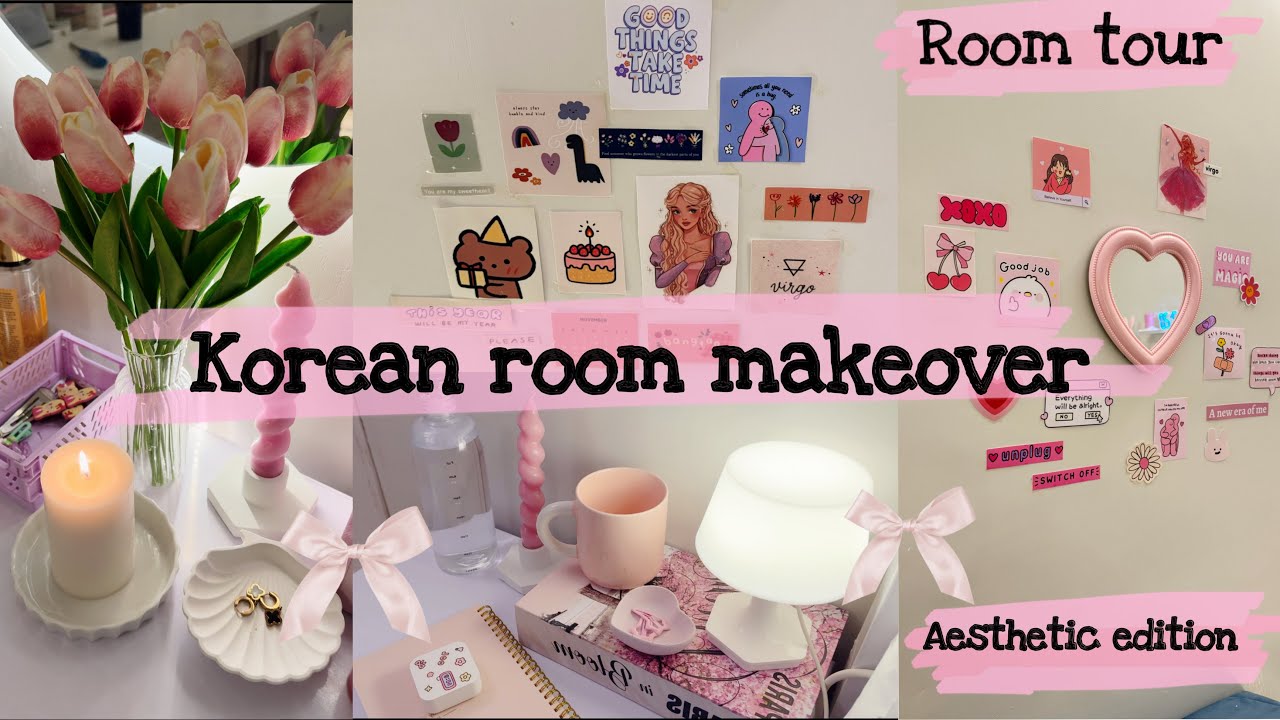 KOREAN ROOM MAKEOVER + ROOM TOUR 🩷 || AESTHETIC LOVE 🌸 - YouTube