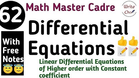 Differential Equations for Math Master Cadre 2022| Chapter - 15 |Master Cadre| Full Coaching