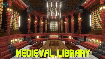 How To Build a UNDERGROUND MEDIEVAL LIBRARY in minecraft - TUTORIAL