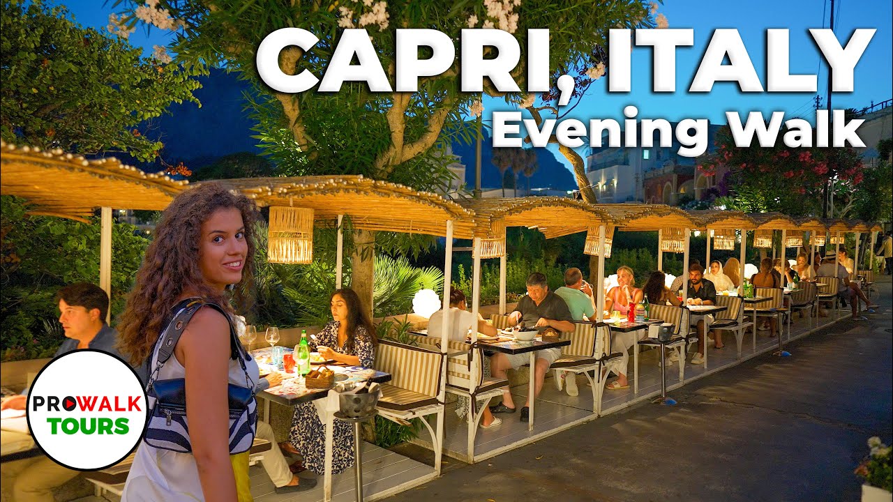 Capri Italy Evening Walk 2023   4K60fps with Captions