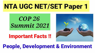 COP 26 Summit Important Facts | COP 26 GOALS | UNFCCC on Climate Change Summit | UNIT-9 PDE| UGC NET