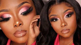 Detailed Pink Eyeshadow Tutorial 🩷 | Dramatic Cut Crease | Makeup Transformation