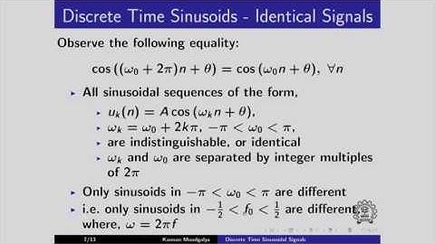 CL692 1x S126 Discrete Time Sinusoidal Signals IIT Bombay