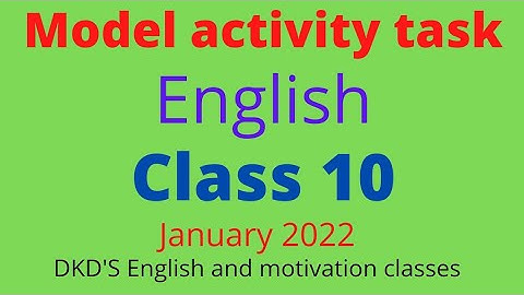 Model Activity Task class 10 January 2022#wbbse