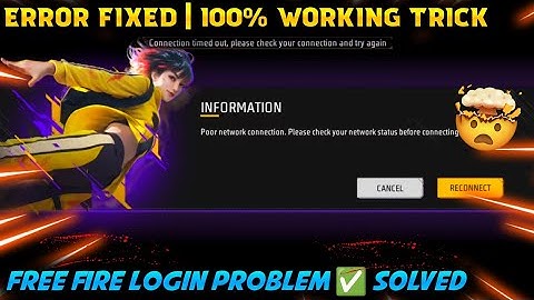 Free Fire Login Problem ✅ “Network Please Reconnect” Error Fixed | 100% Working Trick
