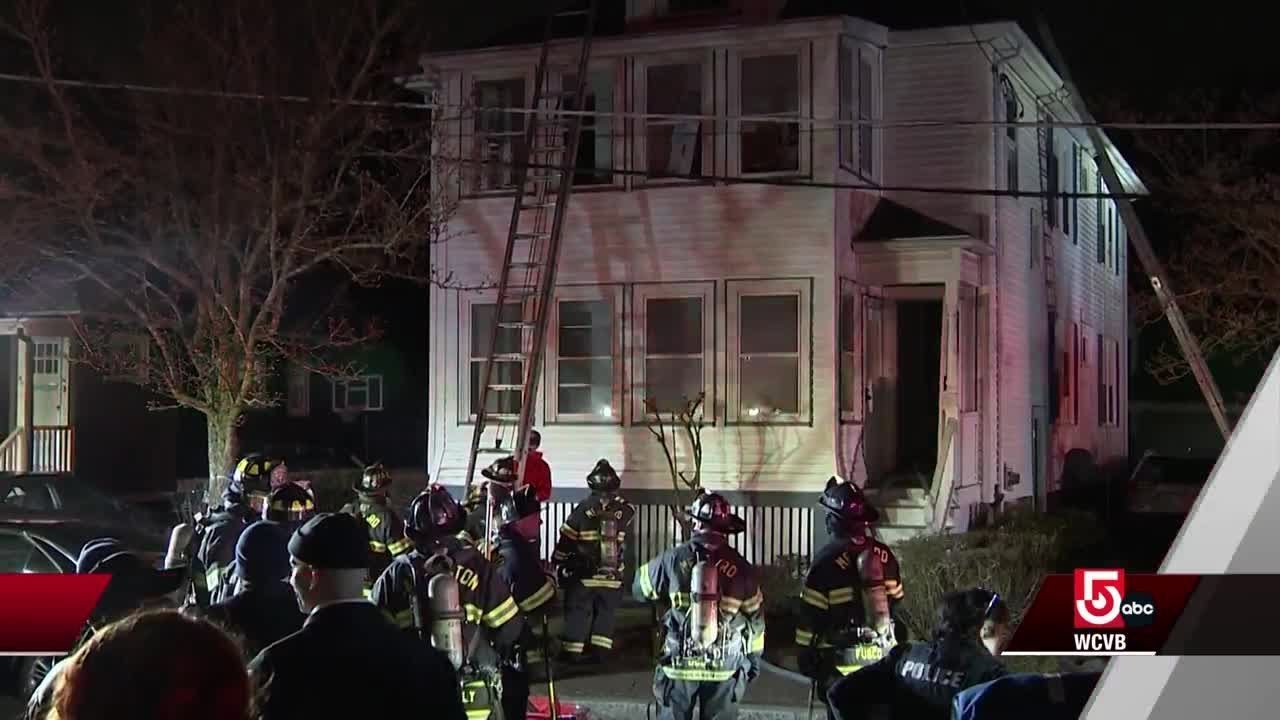 Crews battle overnight fire in Medford - YouTube