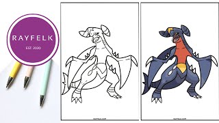 Garchomp Coloring Pages |  Dragon/Ground Pokemon Printable Coloring Pages | Pokemon Coloring Page screenshot 3