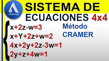 SISTEMA DE ECUACIONES 4x4 (Método Crámer)