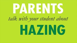 Parents: Talk with your Student about Hazing