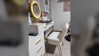 4 Month Update- Definitely Worth it! Sylish, Soft, Faux Fur Vanity/Desk Chair with Storage! screenshot 5