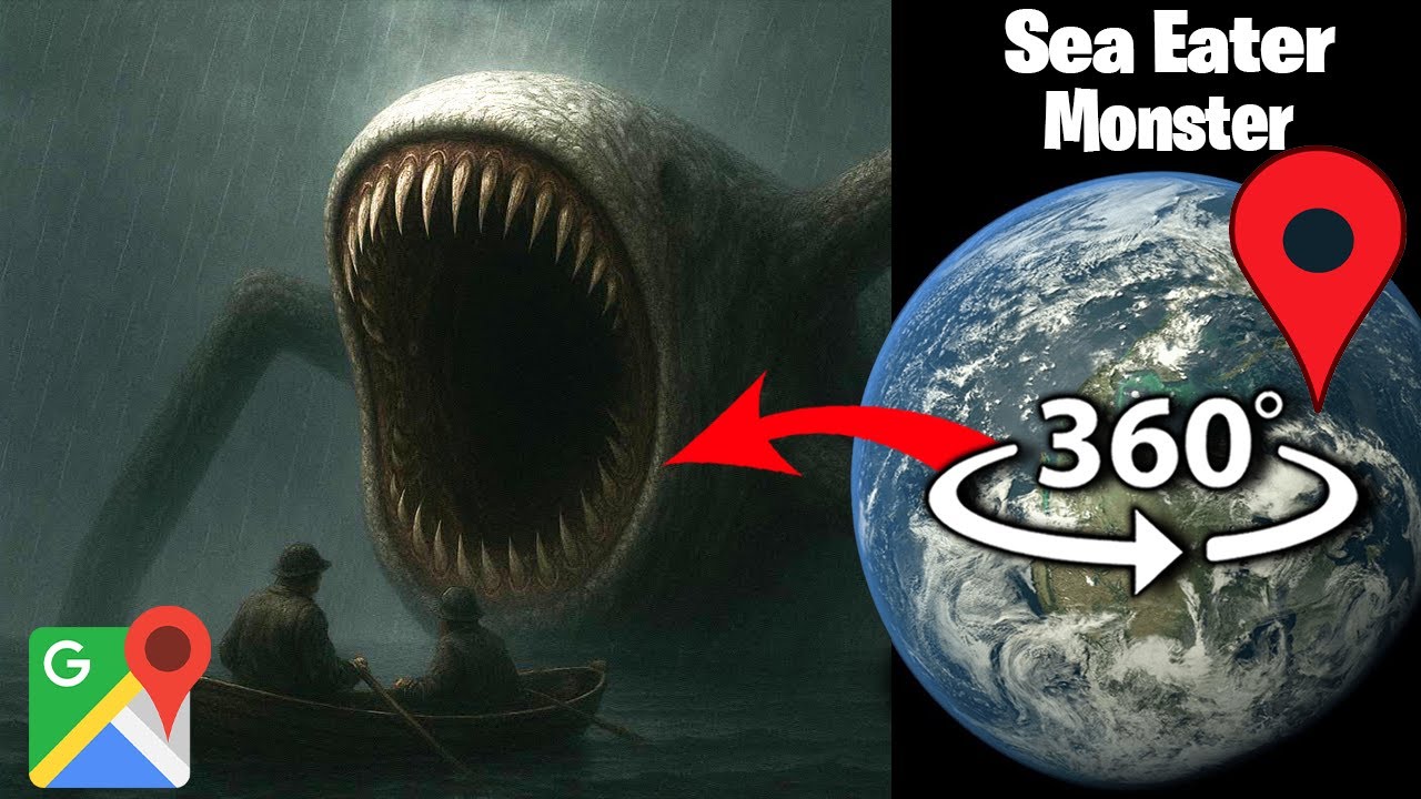 360° VR I Found Scary Sea Eater Monster Caught on Camera on Google Maps and Google Earth