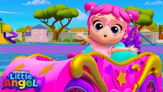 driving my pink car lets go for a ride little angel kids songs nursery rhymes