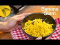 Thor Chhechki—a quick, simple banana stem recipe—Bengali vegetarian recipe