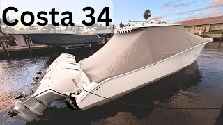 34 Costa- CUSTOM Full Boat Cover that is EASY and QUICK! LESS THAN 5 Minutes to USE!