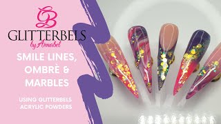 How To Ombrè, Marble And Smile Line With Glitterbels By Zara Nails Chilla