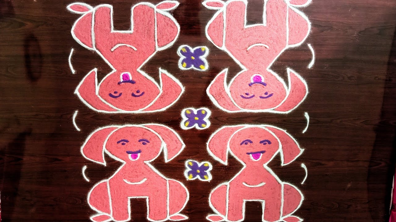 Rangoli 12*12 dot's kukka pilla kolam easy Rangoli Karnam