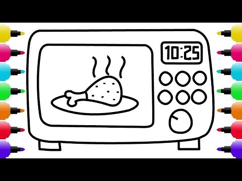 How To Draw Microwave | Coloring Pages For Kids | Learn Drawing For Children