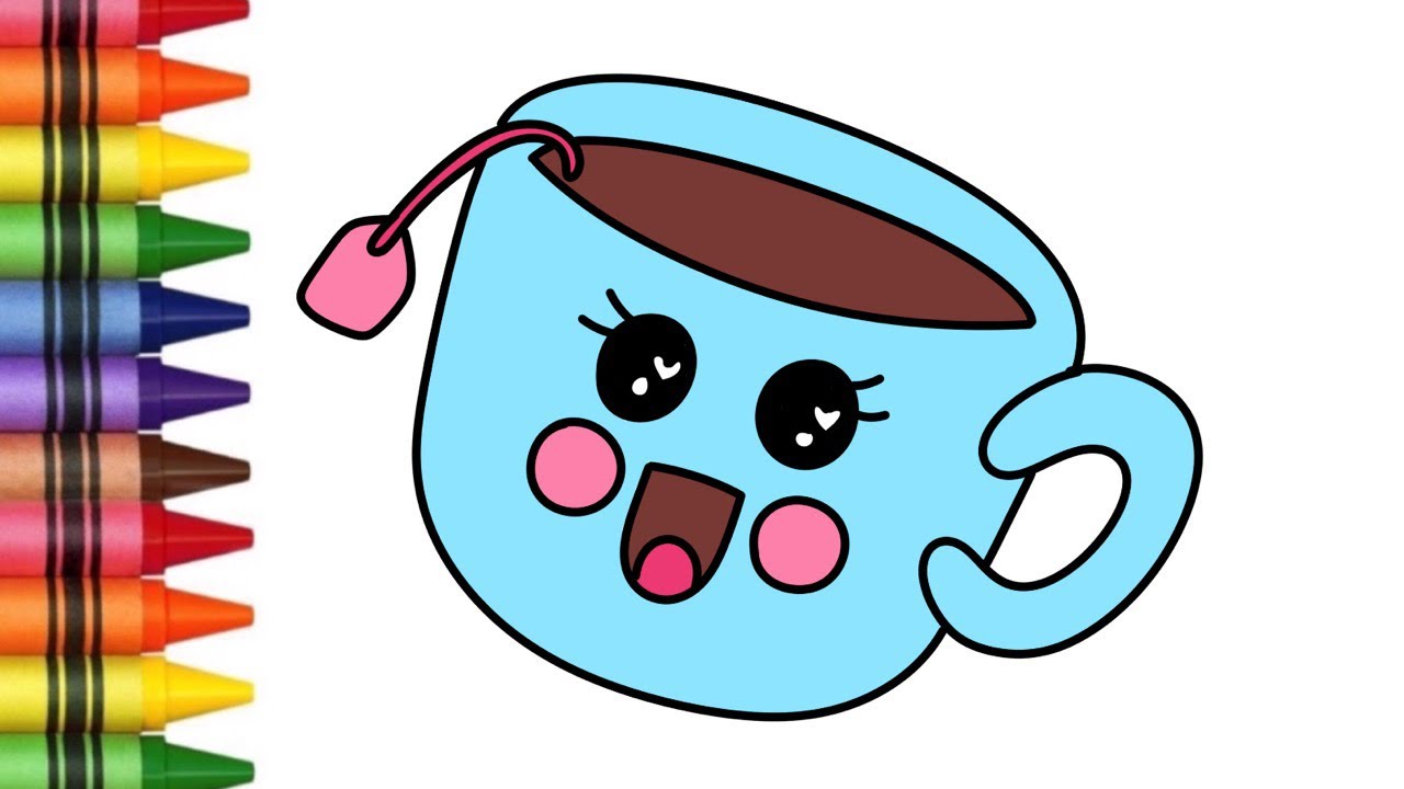 How to Draw a Cute Tea Cup Easy for Kids Cute Little Drawings YouTube