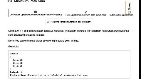 Minimum Path Sum | Dynamic Programming | Python