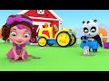 Pinky and panda Planting at Farm - Videos for Kids