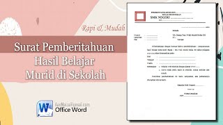 Contoh Surat Pemberitahuan Hasil Belajar Murid di Sekolah