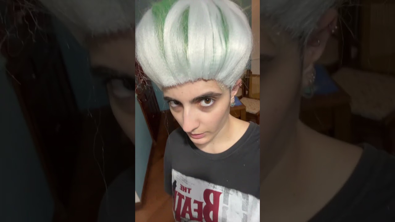 Fazendo a peruca do Senku #drstone #peruca