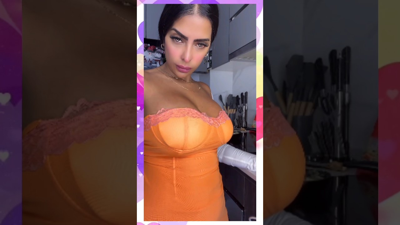 Confident Woman in Elegant Orange Dress | Glam Look & Bold Style