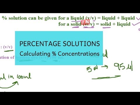 Percentage Solutions - Calculating % Concentrations