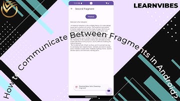 Android Studio Tutorial: How to Communicate Between Fragments | #learnvibes #androidstudio #android