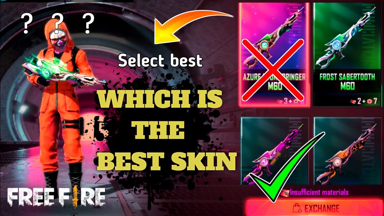MEW M60 INCUBATOR || FREE FIRE || WHICH SKIN IS BEST?