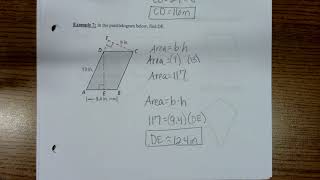 Geometry CP - Unit 9 Lesson 2 - Area of Triangles, Squares, Rectangles, and Parallelograms