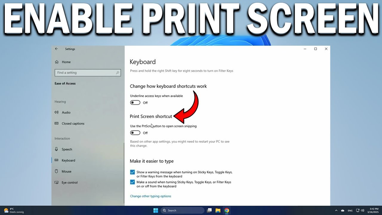 how-to-enable-print-screen-key-in-windows-10-youtube